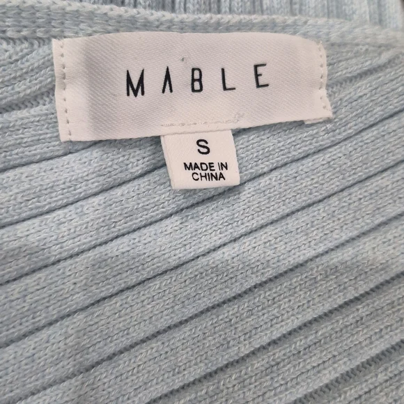 MARBLE Sky Blue Ribbed Fabric - Picture 8 of 11